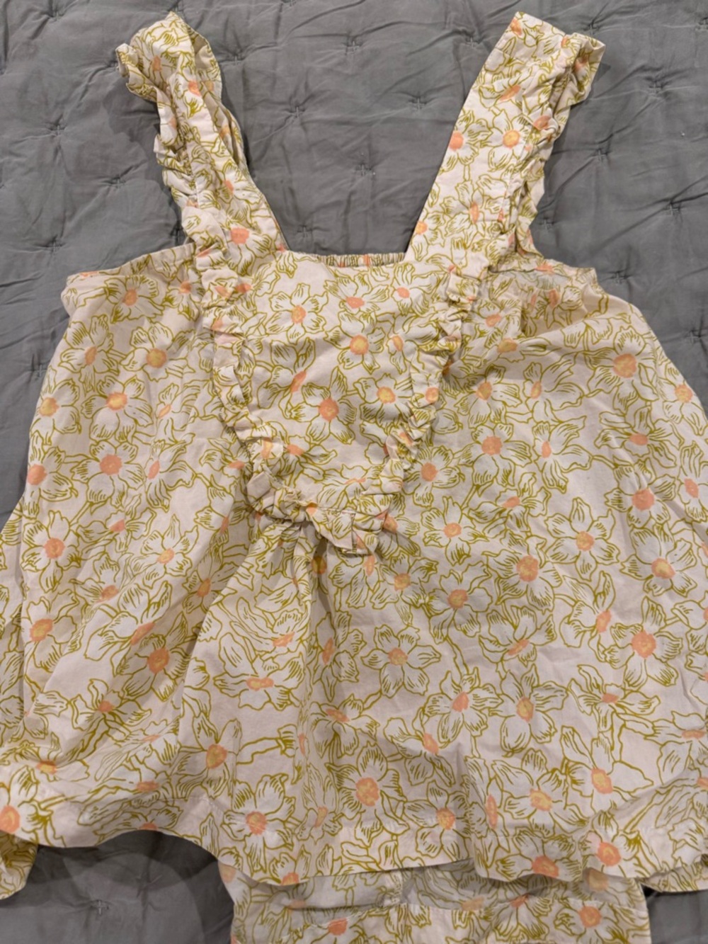Piyama Floral Smocked Waist pajama set  - Yellow & Peach Floral - Picture 6 of 6